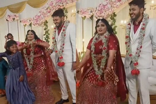 A bride can be seen dancing to a song, which became trending on social media after a couple of hours.