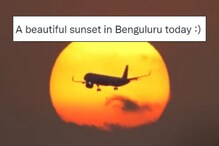 Photographer Captures Plane Flying Through Bengaluru's Sunset in Mesmerising Video