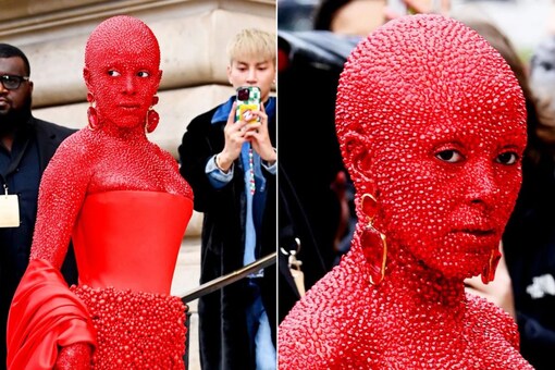 Paris Fashion Week: Doja Cat's all-red outfit trolled on Twitter as users call it 'scary', 'triggering' and 'evil' (Photo Credits: Twitter)