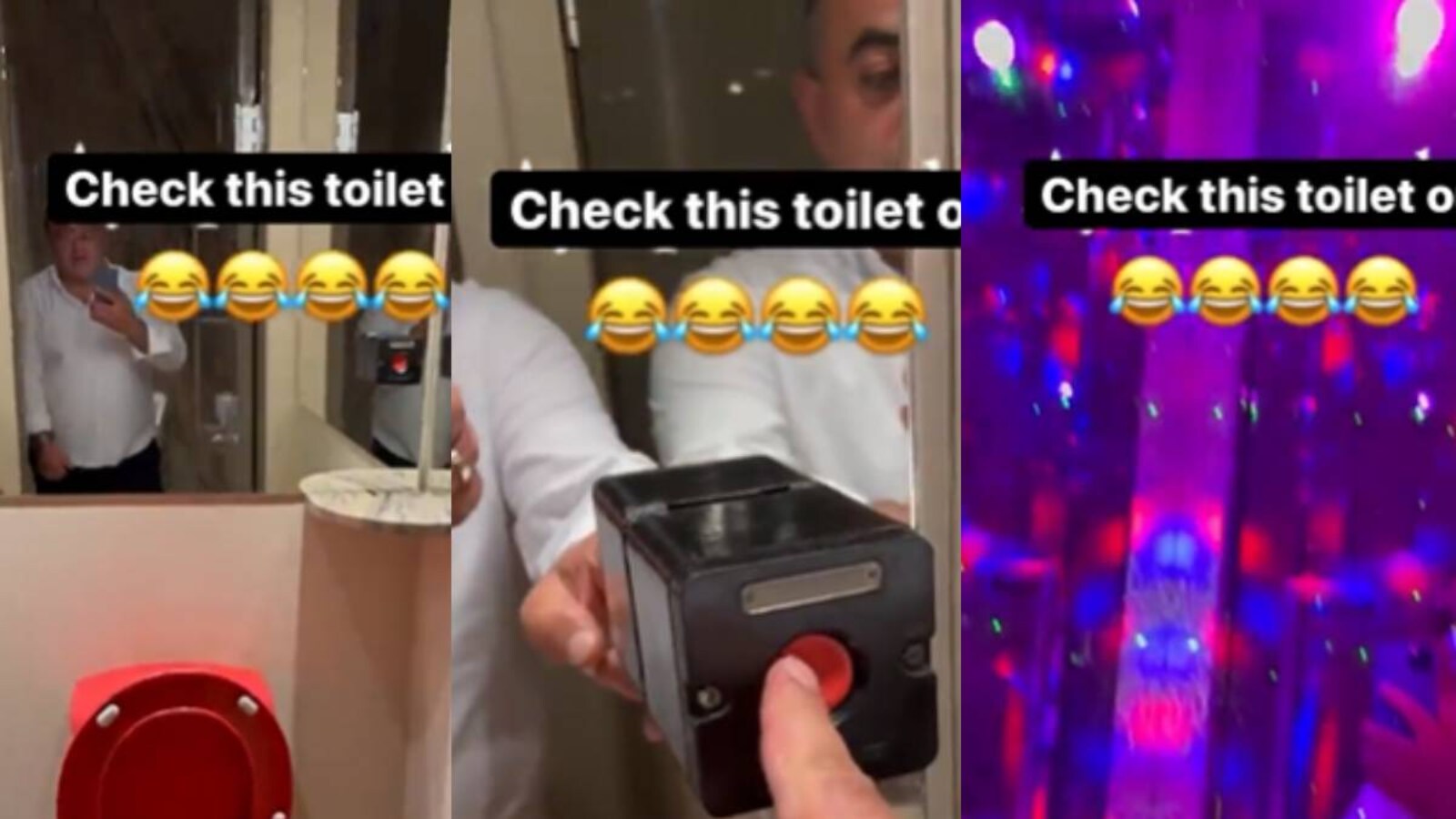 Pressing the Big Red Button in the Restroom, push-button, I wouldn't  leave that restroom 😂 😂, By UNILAD