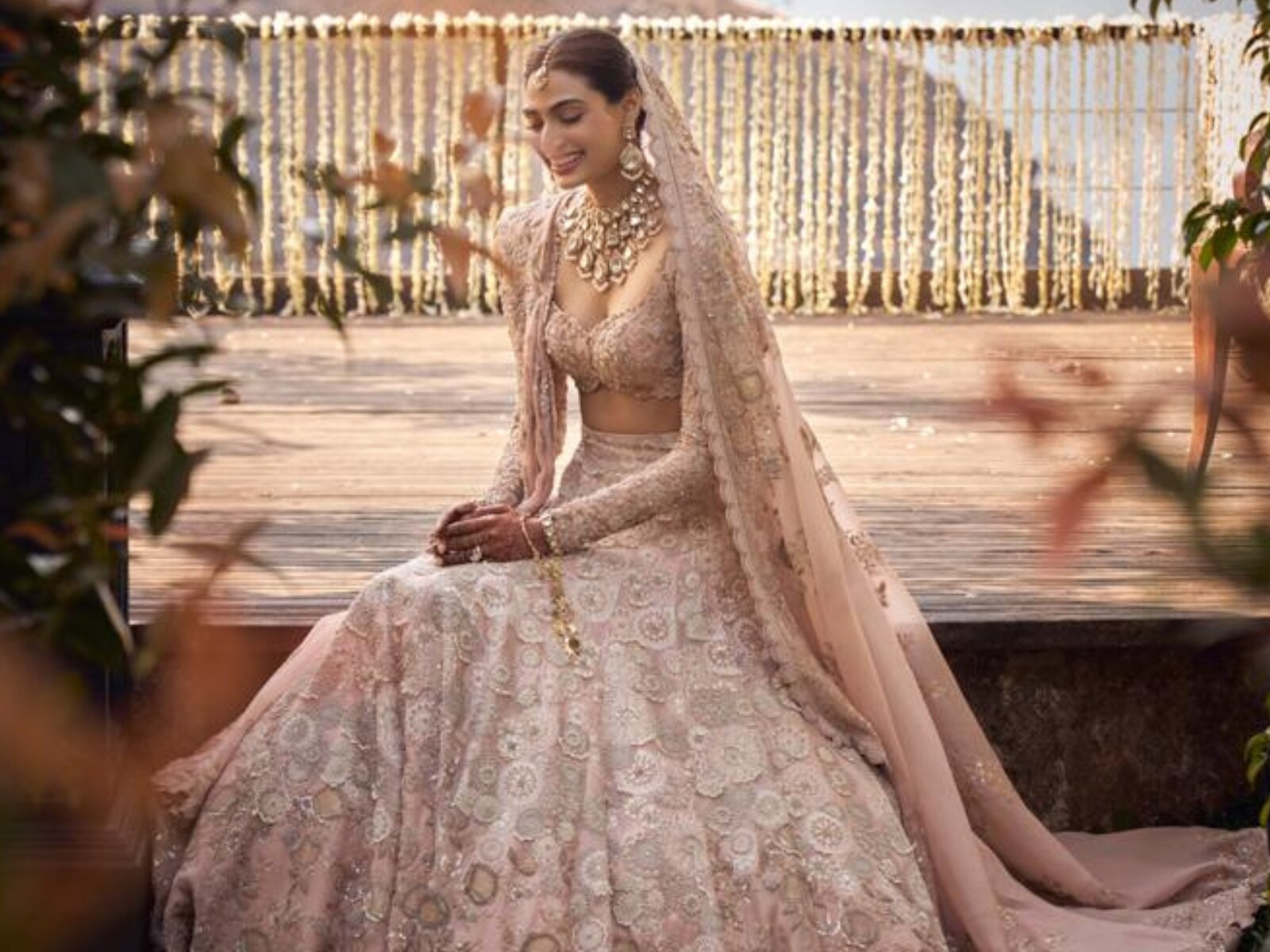 Buy Peach Organza Lehenga with Dori Embroidery by Designer ANAMIKA KHANNA  Online at Ogaan.com