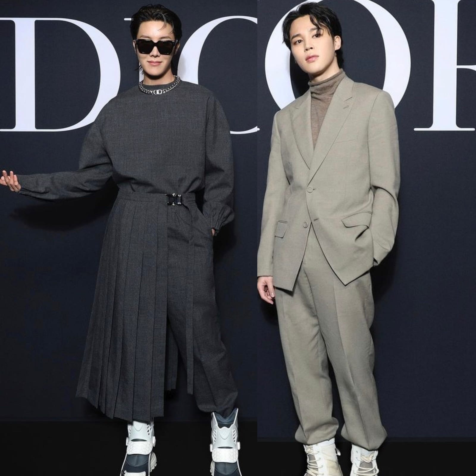 BTS' J-Hope and Jimin look drop dead gorgeous as they attend the Dior show  at the Paris Fashion Week
