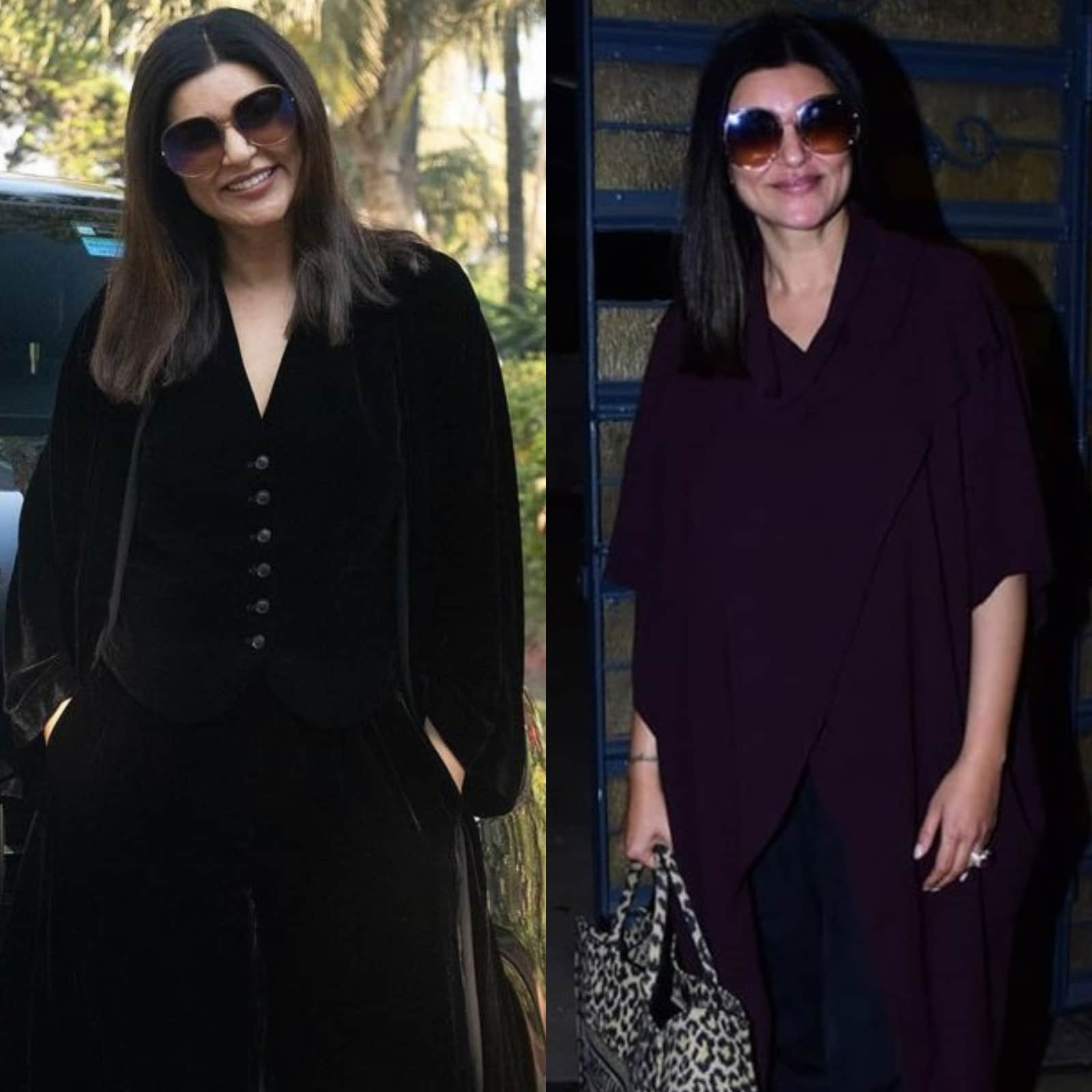 Sushmita Sen Is the Epitome of Grace in Wine Poncho and Black Trousers;  Pics - News18