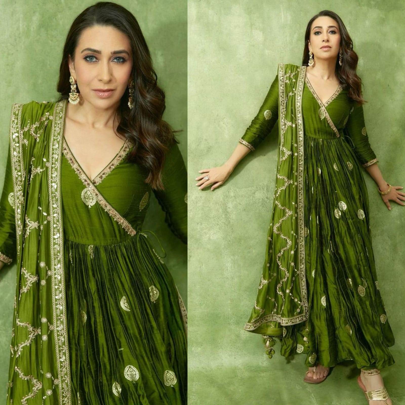 1600px x 1600px - Karisma Kapoor Emanates Elegance, Proving That She Is a Timeless Beauty in  a Stunning Green Anarkali