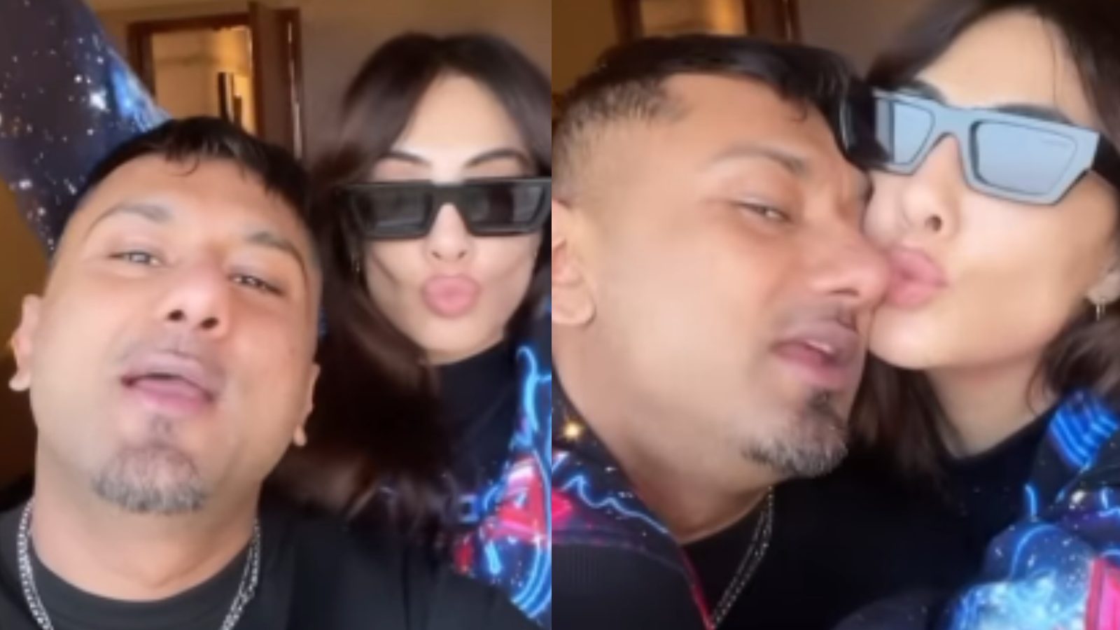 Honey Singh’s GF Tina Thadani Plants A Kiss On His Cheek As He Sings ‘Meri Jaan’ In Viral Video; Watch