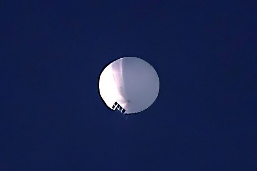 A high altitude balloon floats over Billings, Mont., on Wednesday, Feb. 1, 2023. (Credits: AP)