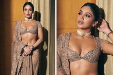 Bhumi Pednekar Takes Internet By Storm In Golden Shimmery Saree And Revealing Blouse, See The Diva's Sexy Ethnic Wear Looks