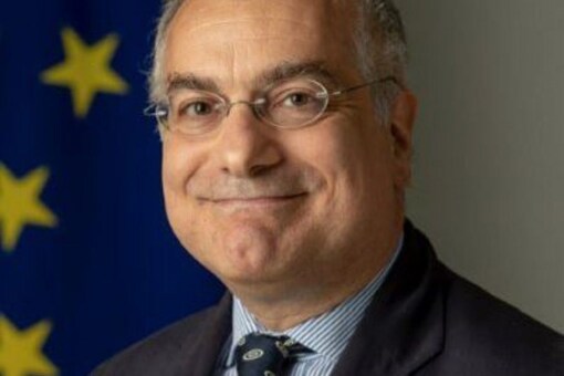 The European Union is also preparing to impose new waves of sanctions against Russia, which will be 10th in the series of economic and trade coercion, said EU envoy in Delhi Ugo Astuto. (Photo: Twitter/ @EUAmbIndia) 