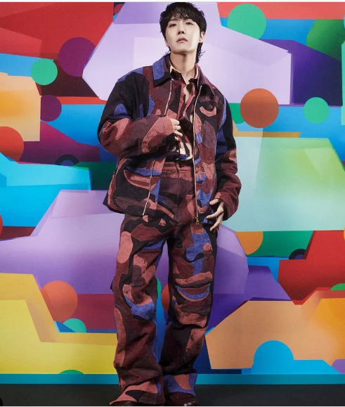 J-Hope goes bold in Louis Vuitton's camouflage look at Paris