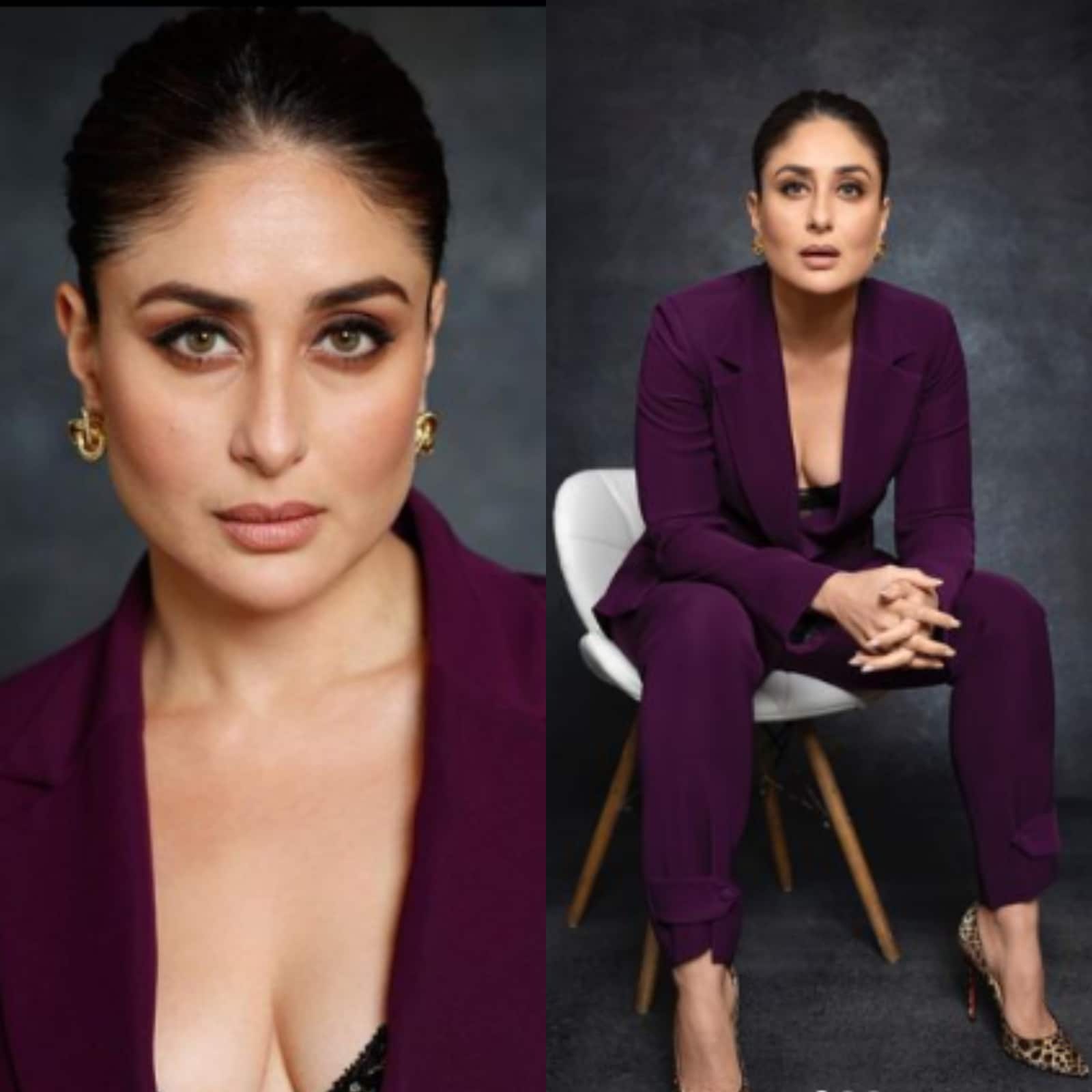 Xxx Vedio Of Karrenna Kapoor - Kareena Kapoor Khan is in Boss Lady Mood With Purple Pant-Suit, Fans Find  Her Stunning - News18