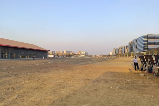 The site where the bullet train station will come up at Bandra Kurla Complex. (News18)
