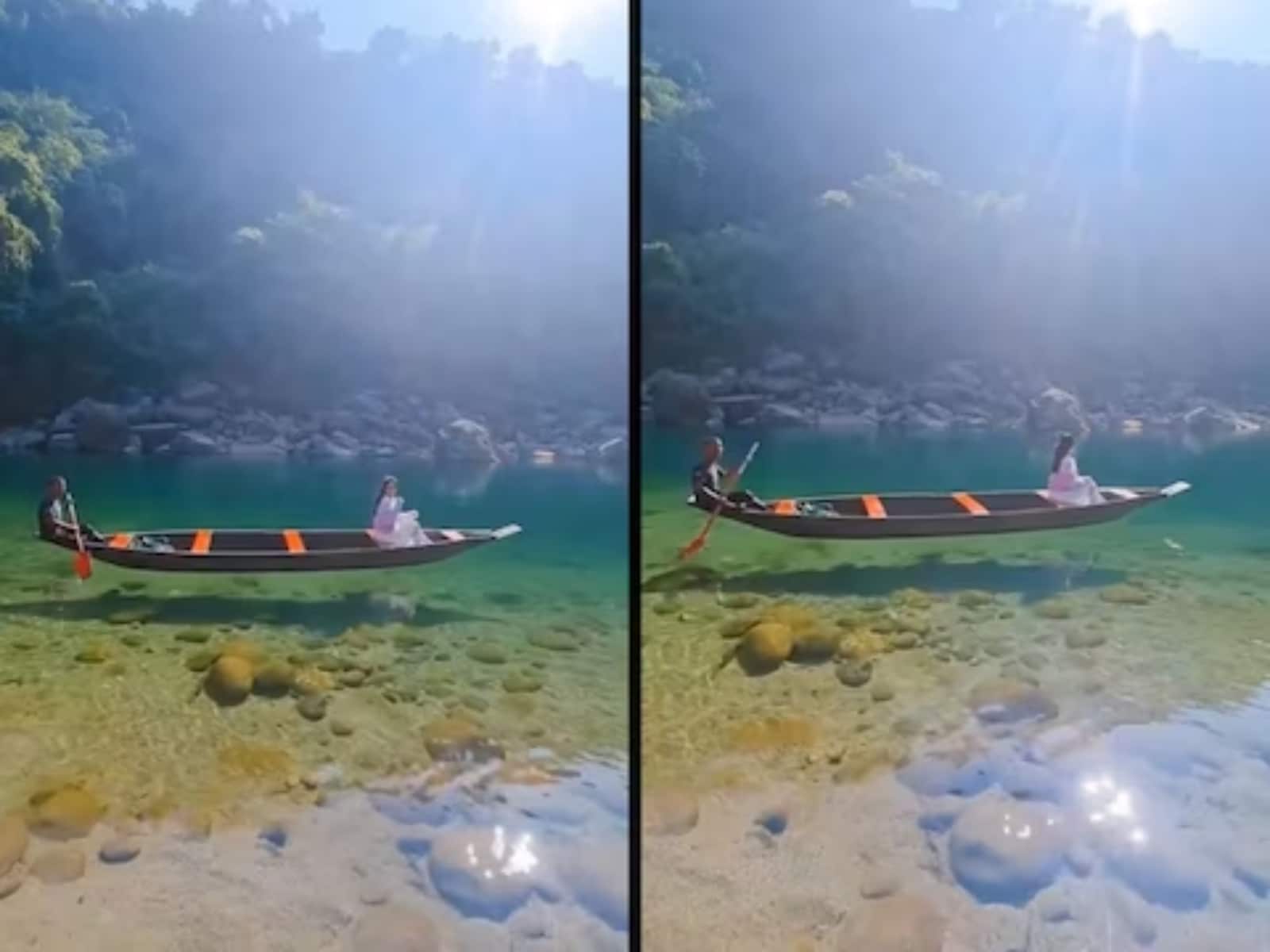Watch: This Picturesque Crystal-Clear River In Meghalaya Is A