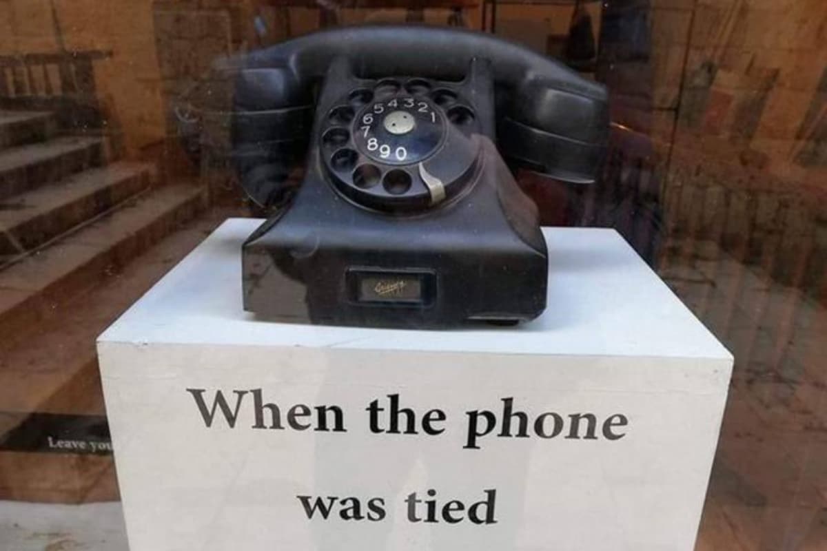 When Phone Was Tied… Mans Reality Check On Technology Dependency Hits Bullseye