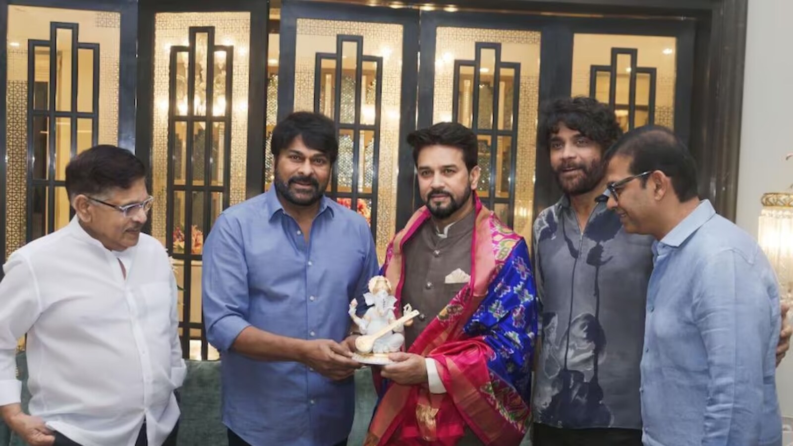 Union Minister Anurag Thakur Meets Chiranjeevi and Nagarjuna, See Pic