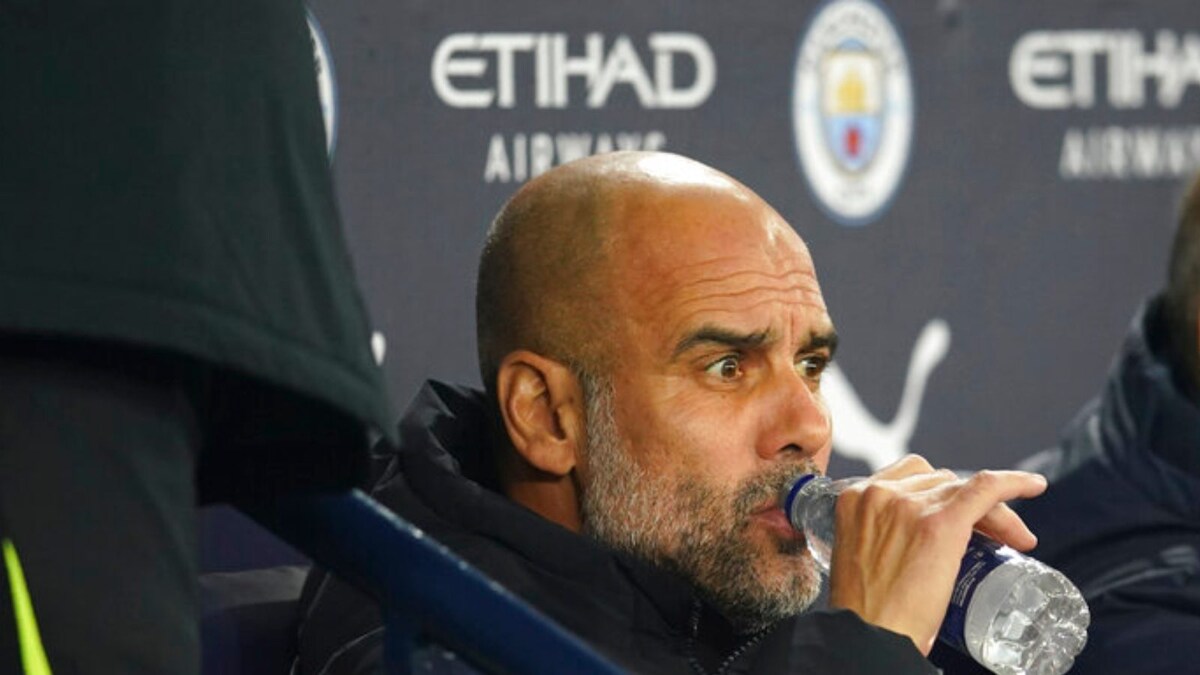 Manchester City Manager Pep Guardiola Looks Pensive During Training After Club Accused of Financial Misconduct