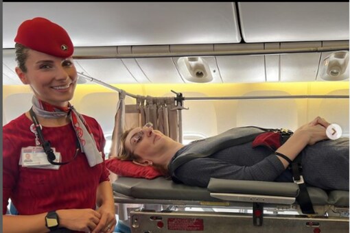  Turkish airline once turned six seats of a plane into a stretcher to accommodate Rumeysa Gelgi. (Image source: Instagram/ rumeysagelgi)