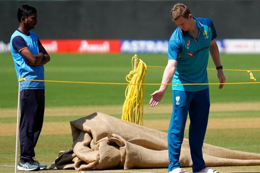 Australia's Steve Smith inspects the Nagpur pitch ahead of th first Test (AP)