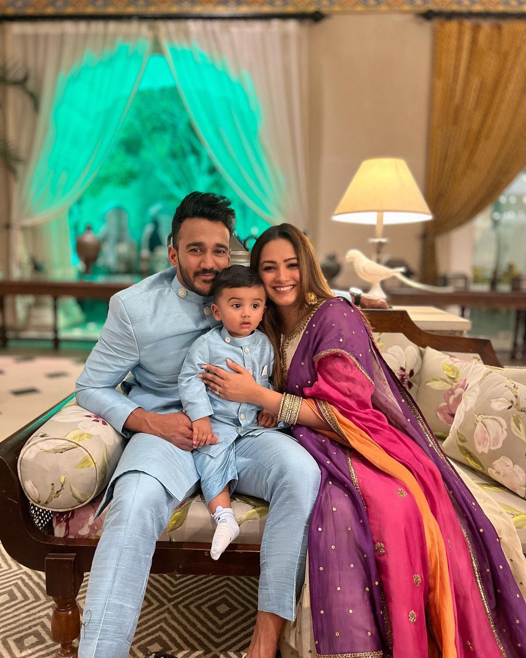 Anita Hassanandani's house evokes old world charm by it use of flowy fabrics and vintage art decor. 