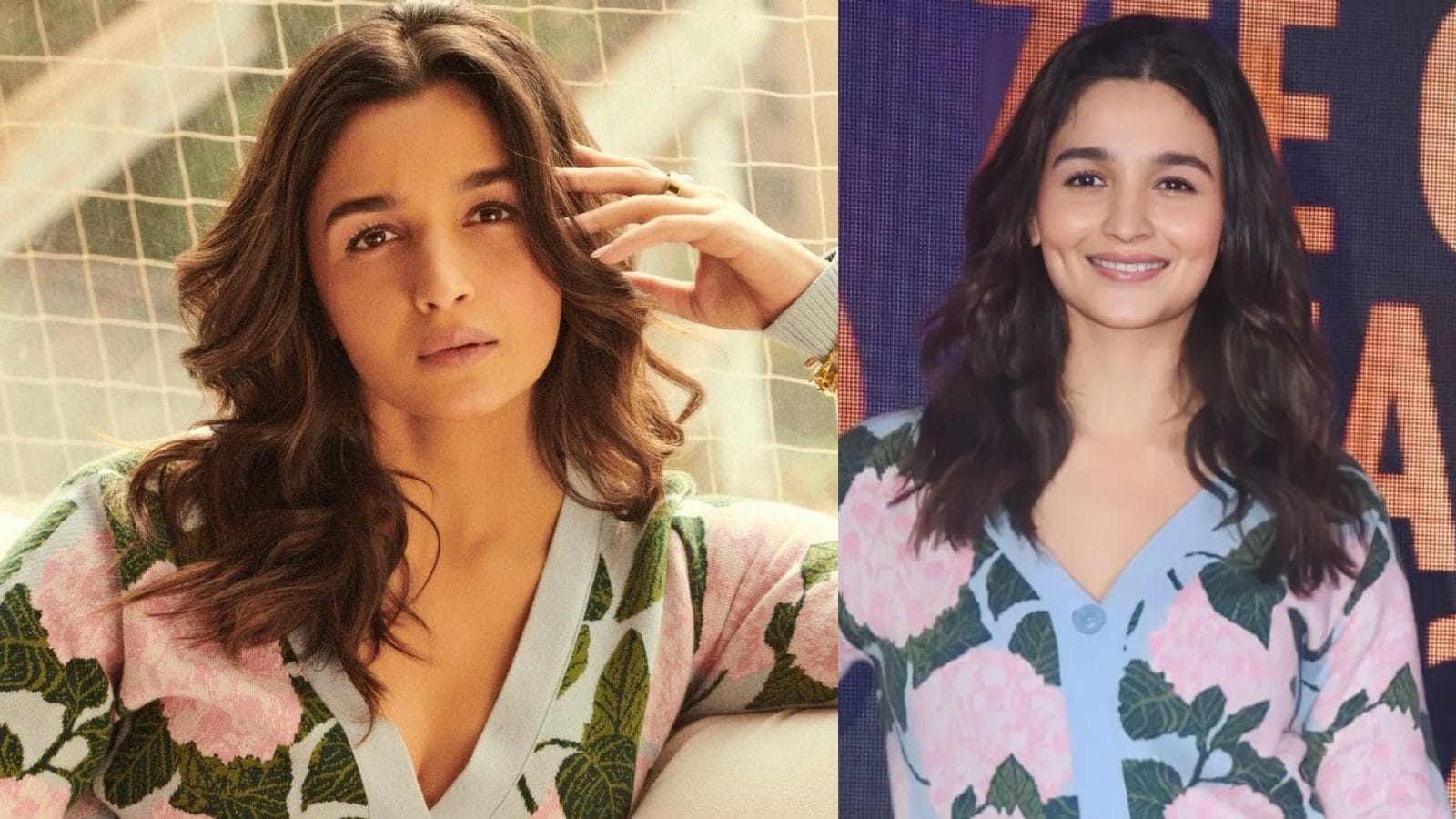 Alia Bhatt Blooms With Charm in a Floral Knit Cardigan and Mini Skirt,  Hearts Are All Over Her - News18