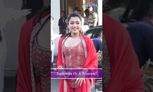 Rashmika Mandanna Looks Radiant In Red As She Goes Desi With This Brand New #airportlook | #shorts