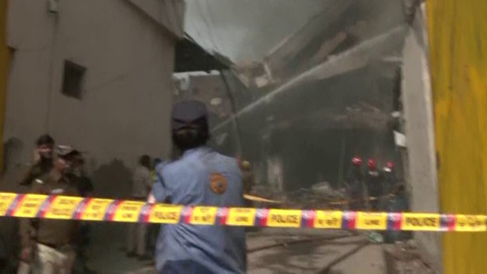 On Cam: 4-Story Building Collapses Like House of Cards During Firefighting Operation in Delhi