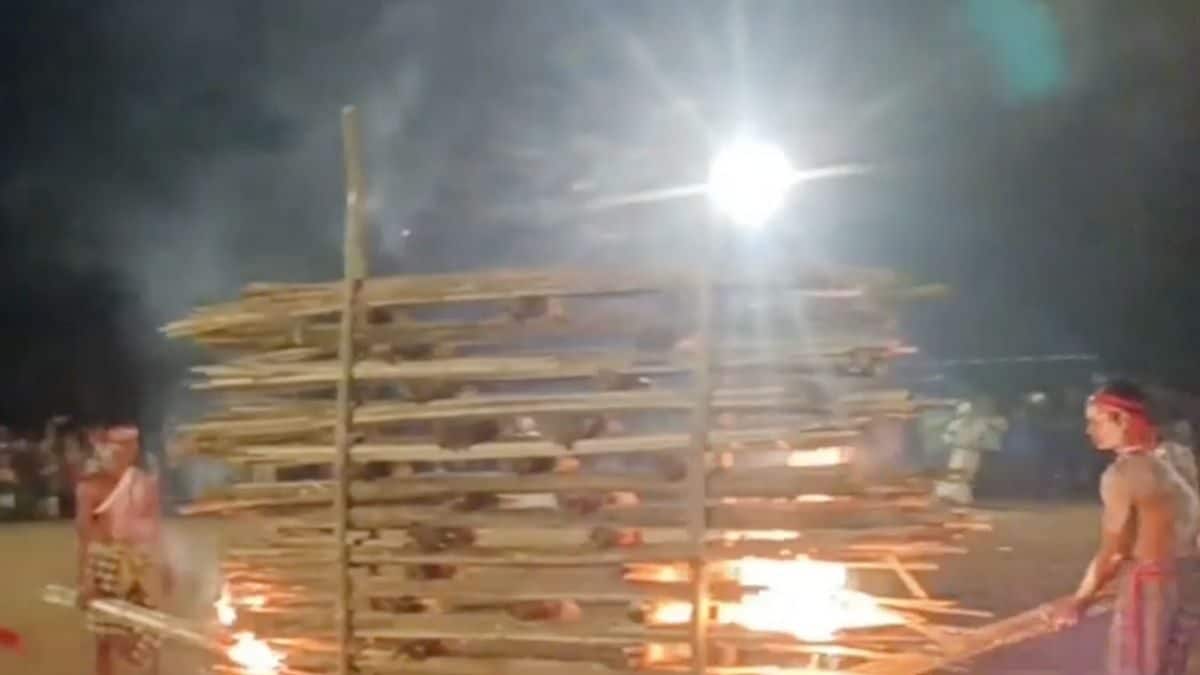 Assam People Play With Fire As They Celebrate Baikho Festival