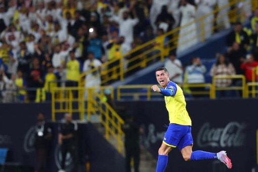 Cristiano Ronaldo celebrates emphatically after netting a free-kick goal in Al-Nassr's 2-1 win (Ronaldo Instagram)