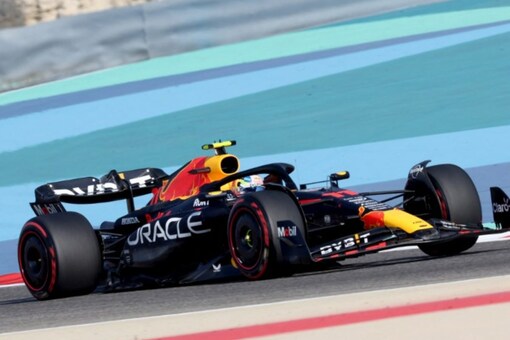 Sergio Perez drives during first practice session ahead of Bahrain GP (AFP photo)