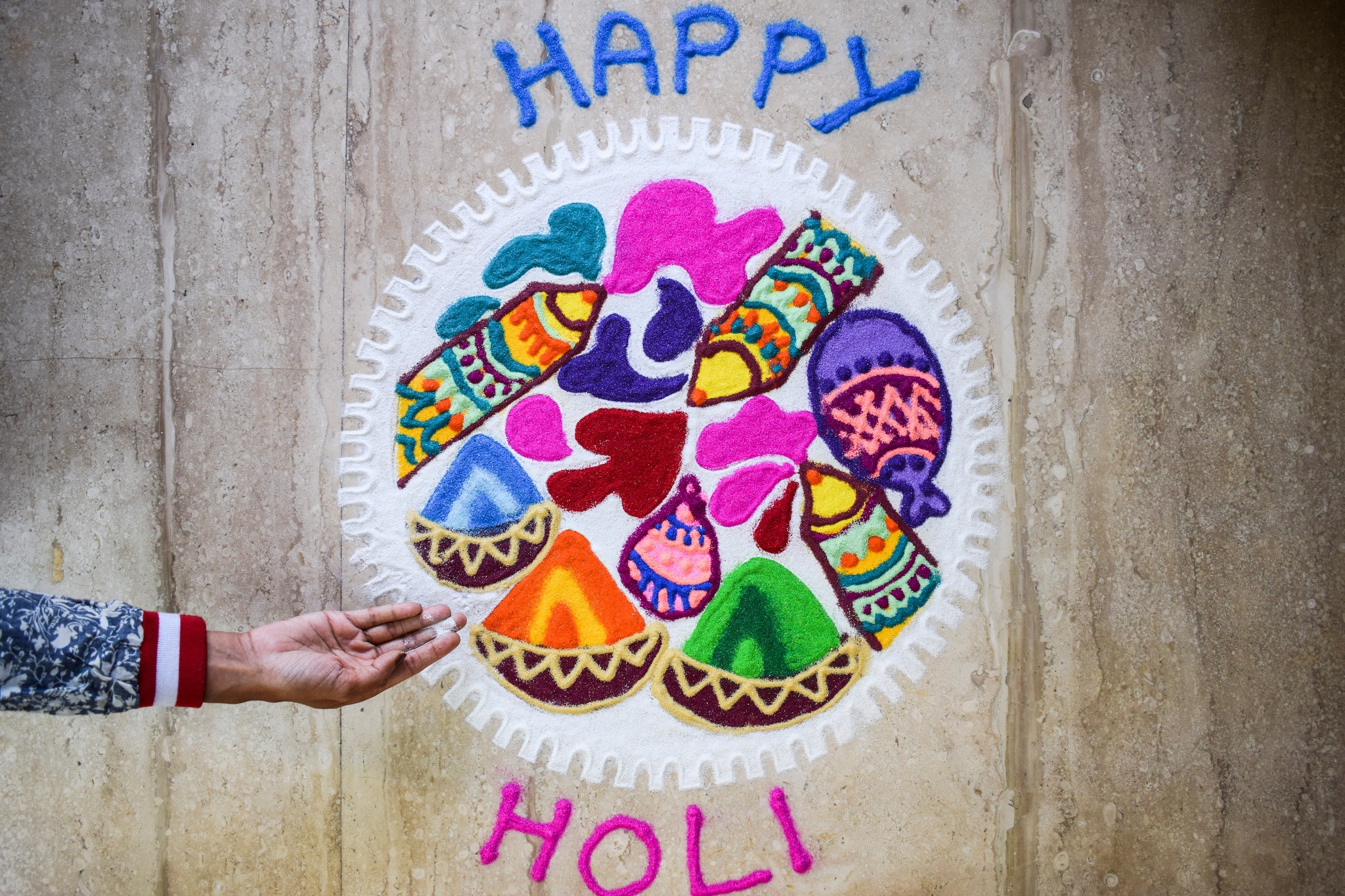 How to draw Holi Festival