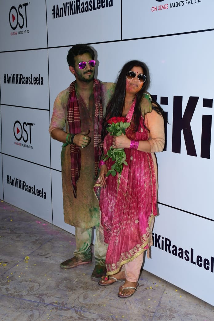 Arjun Bijlani and his wife seen at Ankita Lokhande and Vicky Jain's Holi bash. 
