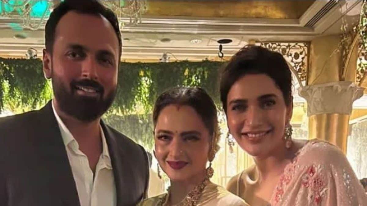 Karishma Tanna and Her Husband Varun Bangera Are All Smiles As They Meet Rekha; Check Pic