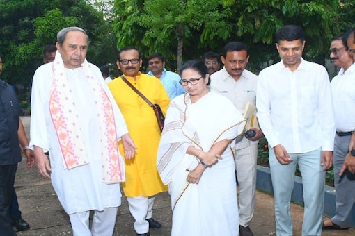 Bengal Chief Minister Mamata Banerjee with Odisha CM Naveen Pattnaik. (News18)