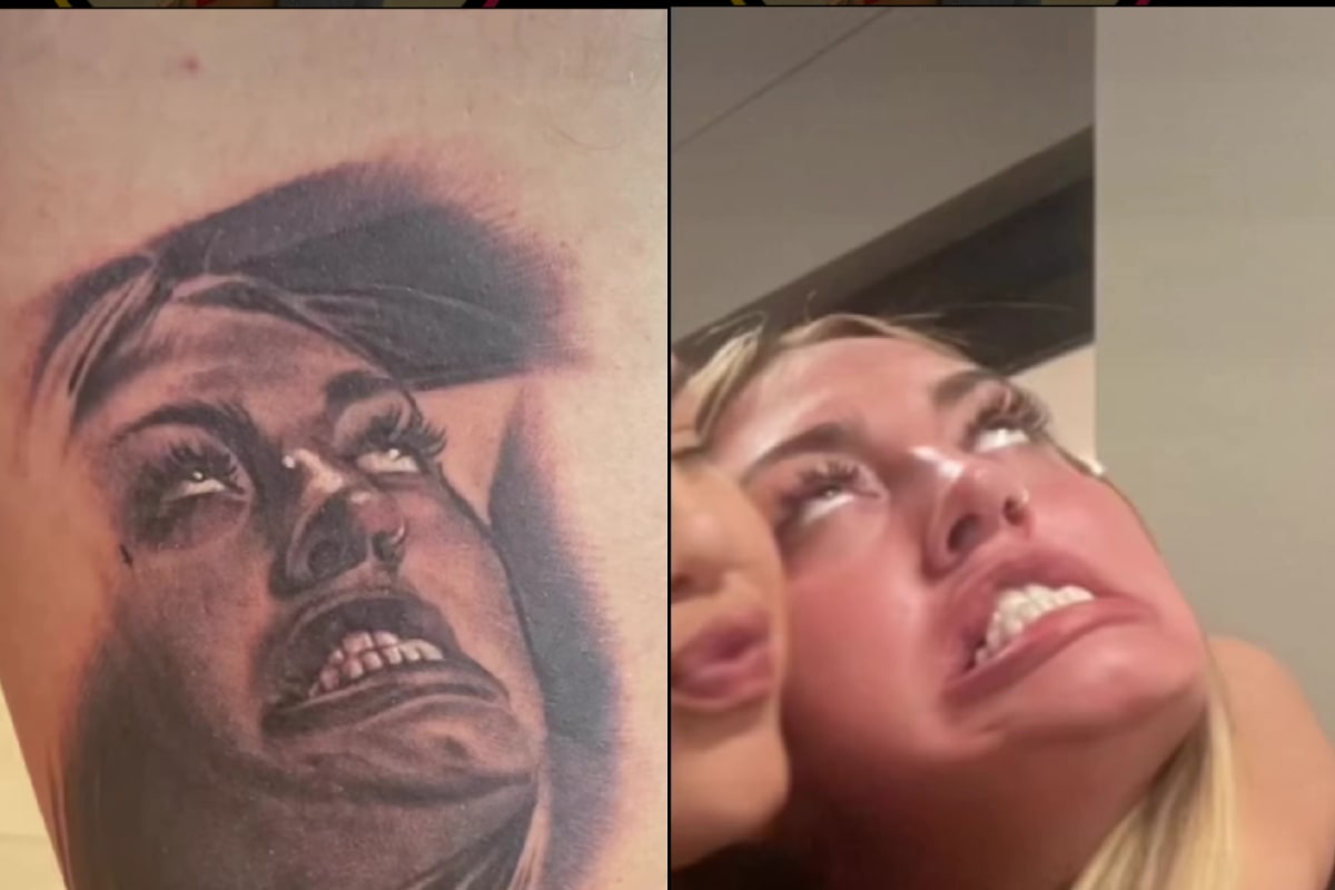 Creepy face tattoo by Tommy Lee Wendtner : Tattoos
