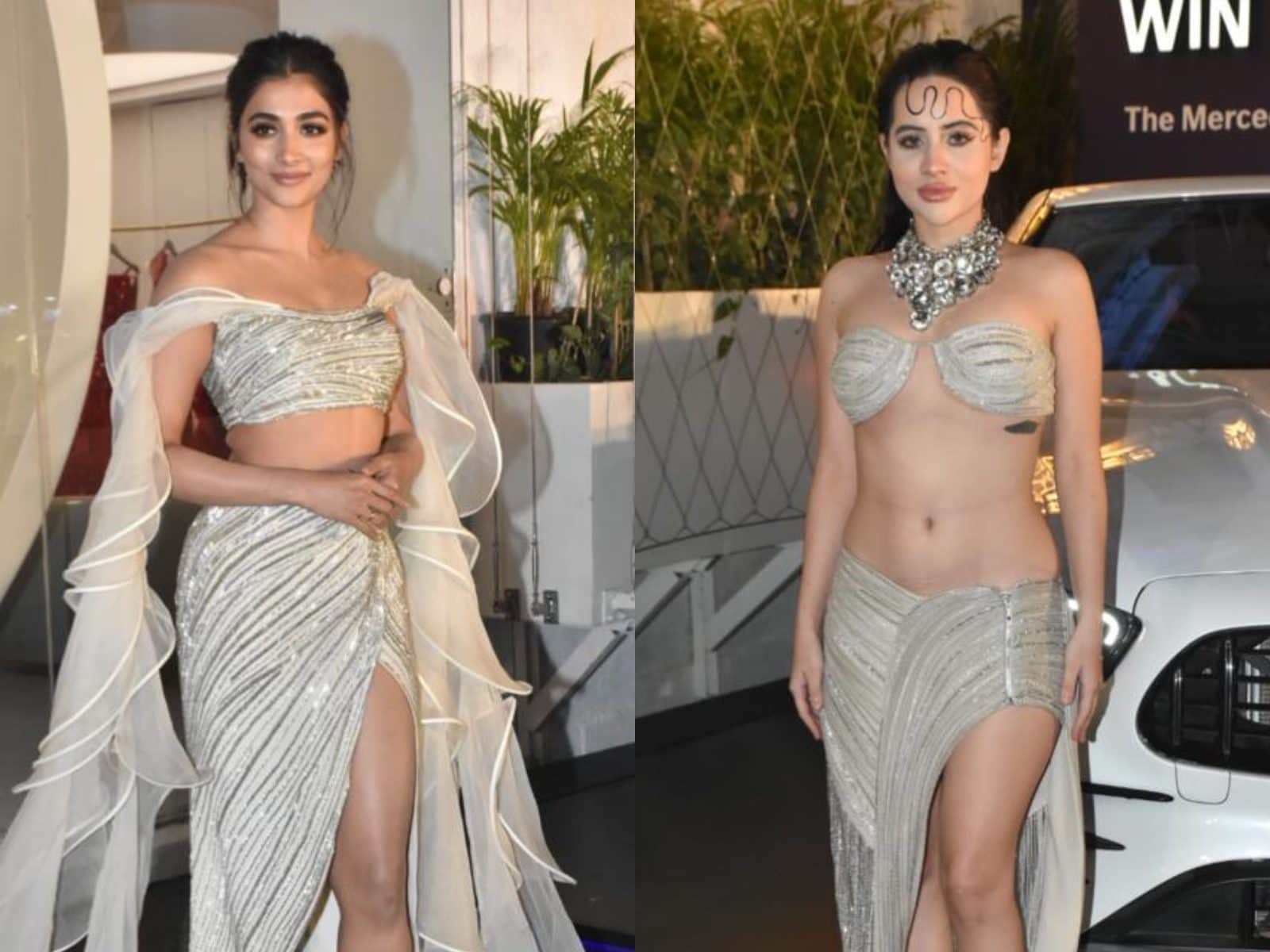 Sexy Pooja Hegde Flaunts Long Toned Legs In Thigh High Slit Dress, Trolls  Drag Urfi Javed - News18