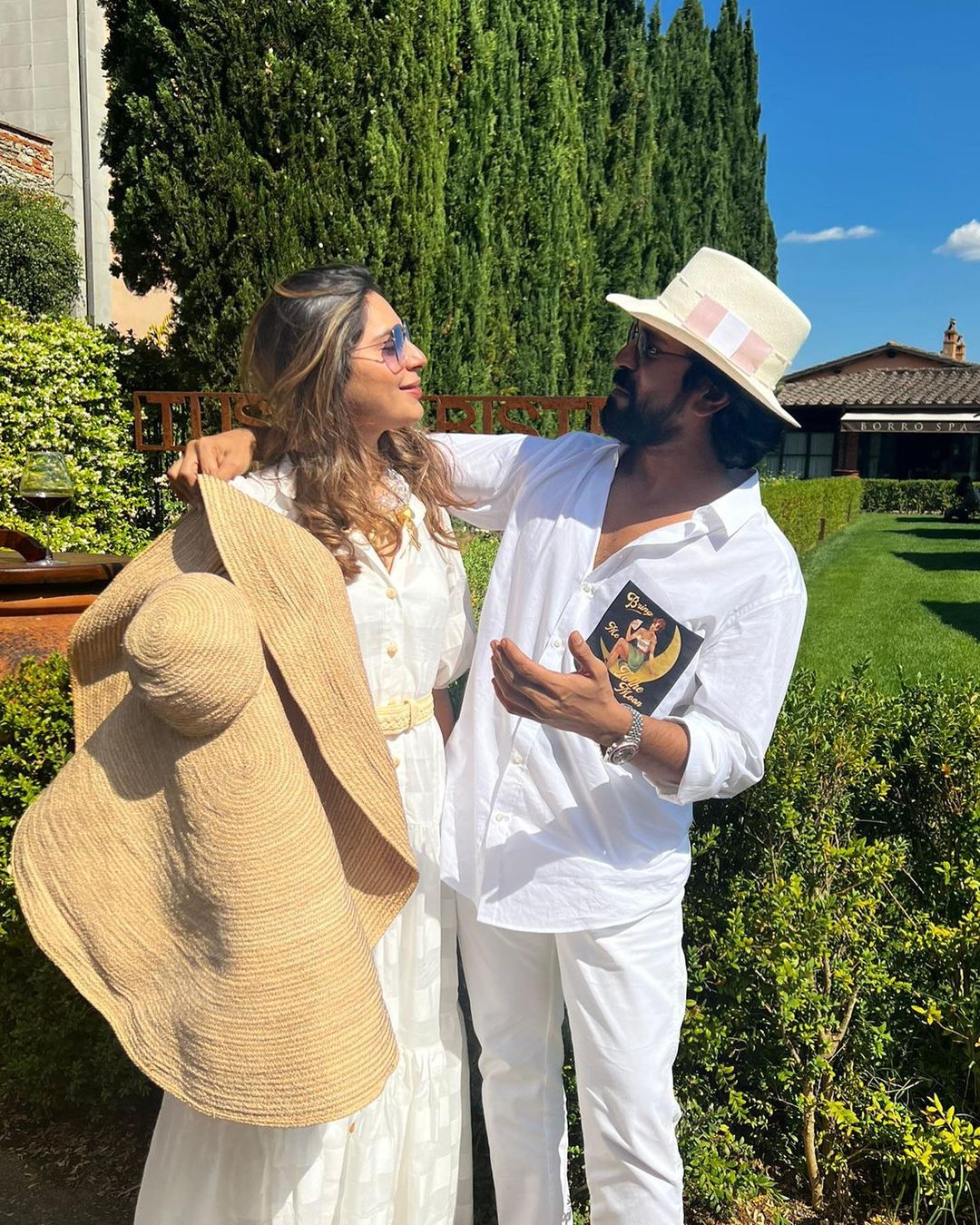 Here, Ram Charan and Upasana look like the typical touristy couple as they pose together for a mushy vacation photo. (Image: Instagram)