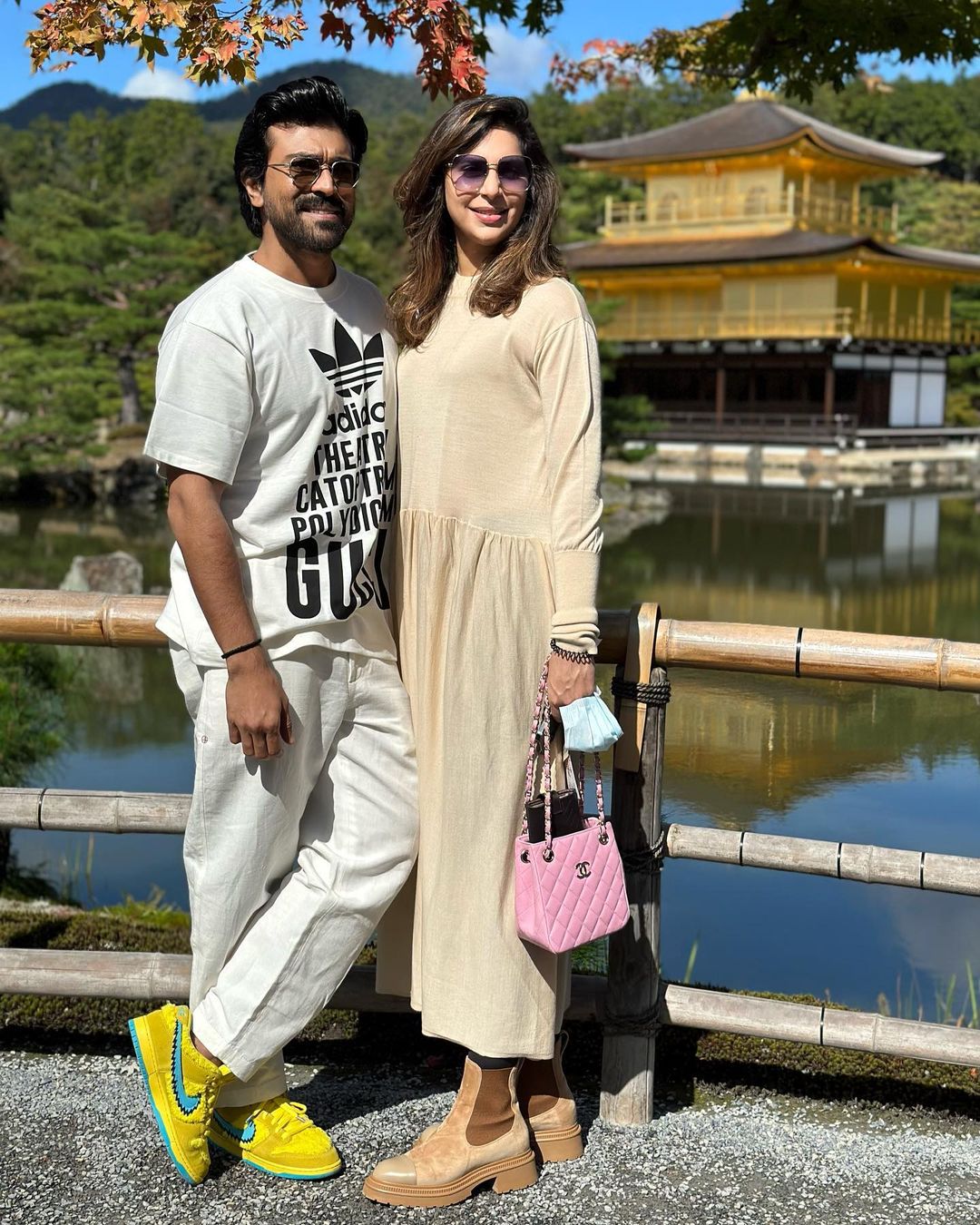 During Diwali 2022, Ram Charan was busy promoting RRR in Japan but he did not fail to extend greetings of the festival to his well-wishes. The wish came along with a romantic picture with his wife Upasana. (Image: Instagram)
