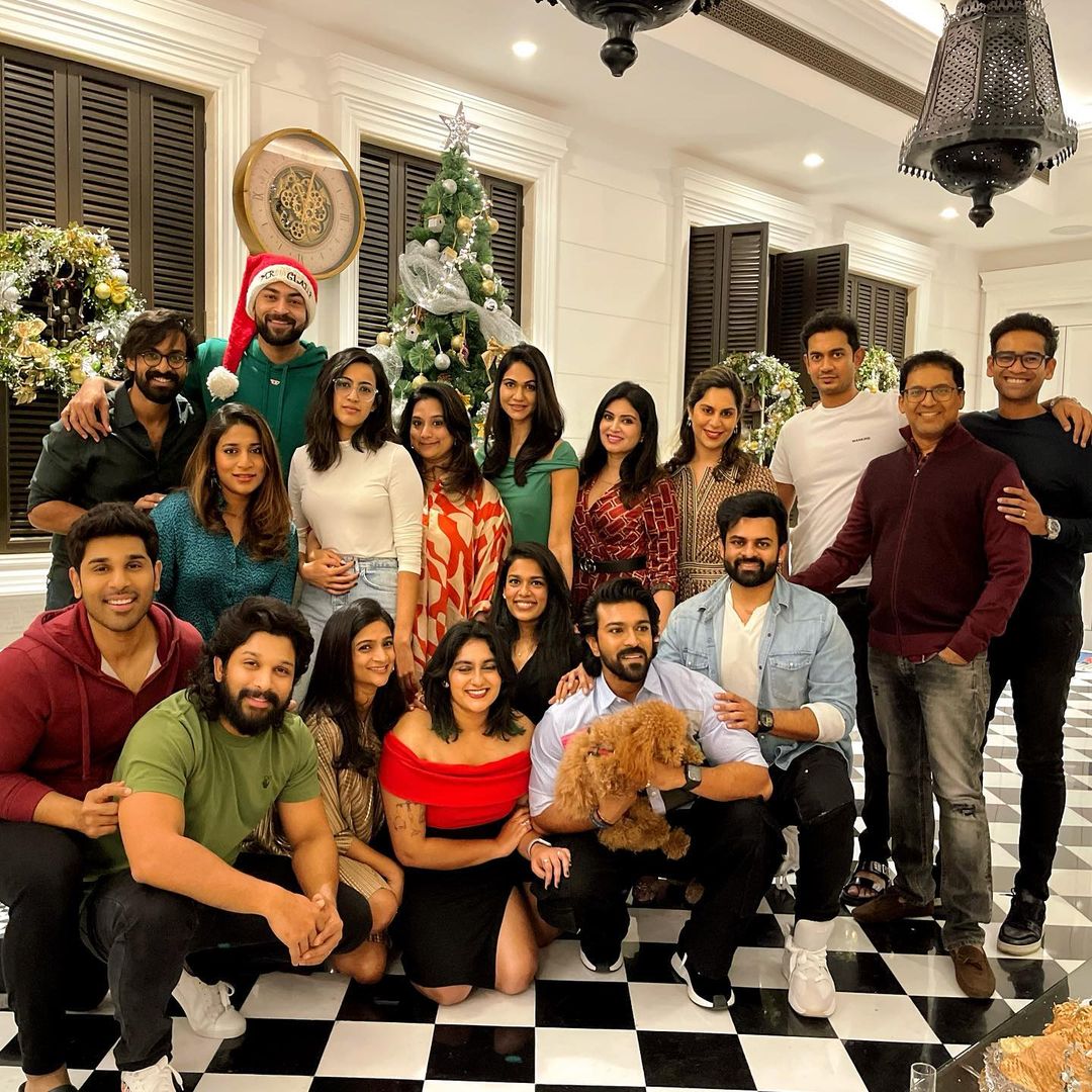 Ram Charan’s family has a tradition of enjoying Christmas together. Last year, all his cousins including Allu Arjun played secret Santa during their reunion. (Image: Instagram)