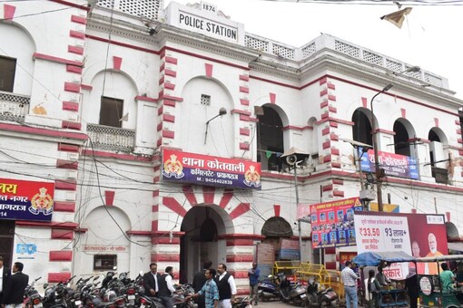 Chowk Kotwali, which was said to be attacked by gangster and bambaz Shauk-e-Ilahi alias Chand Baba, in Prayagraj. (Image: News18)