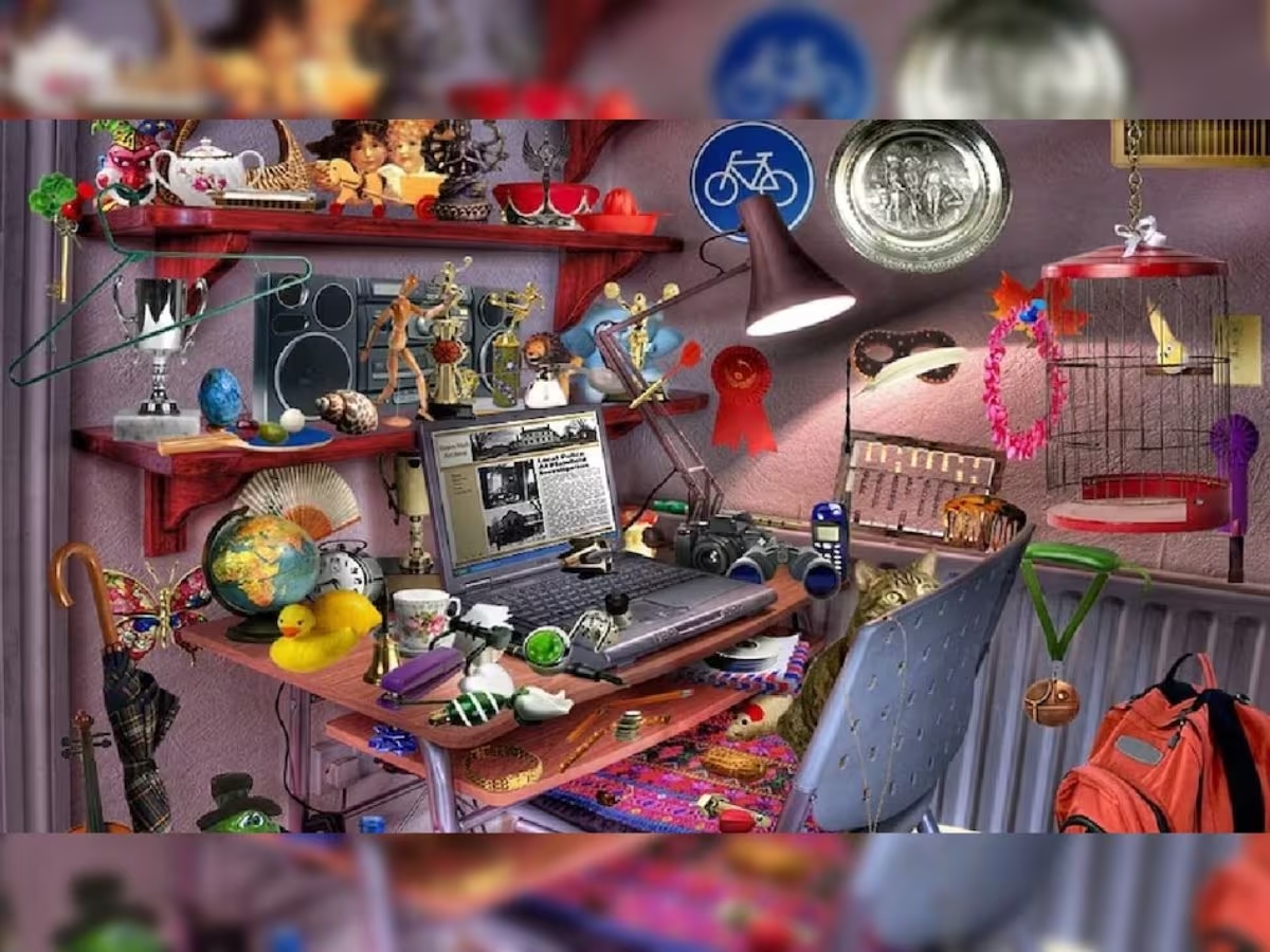 Optical Illusion: Can You Find The Key In This Cluttered Study Room ...