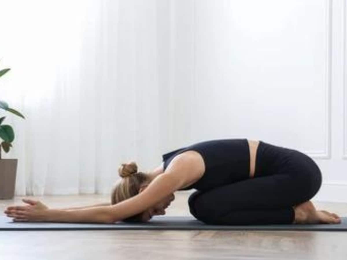 Vector Illustration Woman Practicing Garbha Pindasana Asana or Fetal  Position in the Womb. Girl Doing Yoga Exercises at Stock Vector -  Illustration of health, modern: 257699804