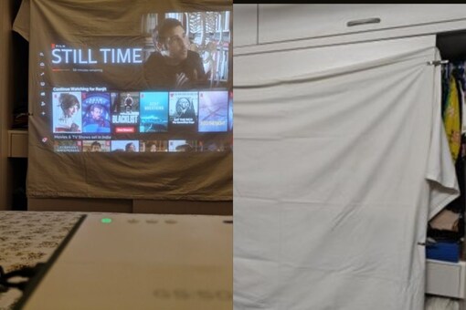 Man Shares How His Wife’s ‘Desi Jugaad’ to Use a Bedsheet As Projector Screen Saved Him Thousands (Photo Credits: Twitter/@geekyranjit)