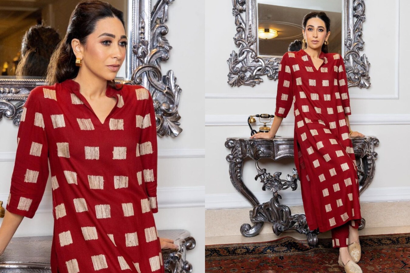 With a Red Kurta Suit, Karisma Kapoor Tops the Ethnic Charts and Leaves  Fans Drooling