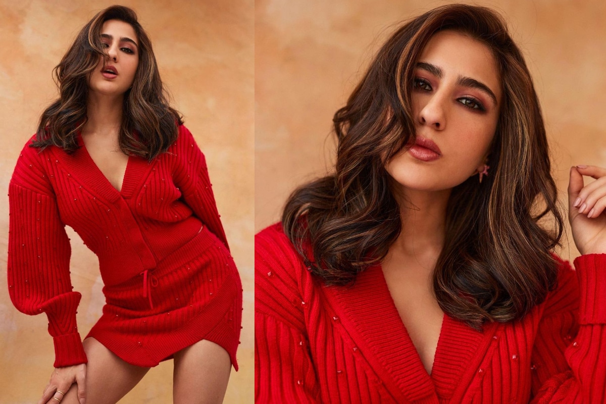 Hearts Are Definitely Melting Over Sara Ali Khanâ€™s Stylish Red Outfit: Pics Inside