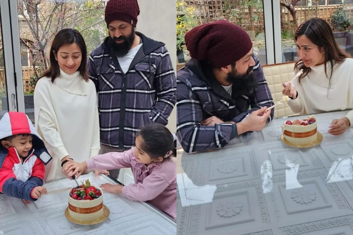 K.G.F Star, Yash Celebrates His Birthday As He Cuts A Cake Of 5,700 Kgs  With Ayra And Radhika