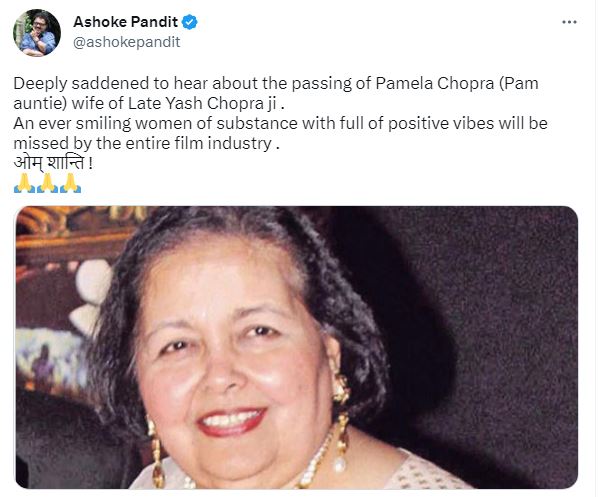 Pamela Chopra's Death: Anushka Sharma Remembers 'Pam Aunty', Javed Akhtar Calls Her a 'Great Lady'