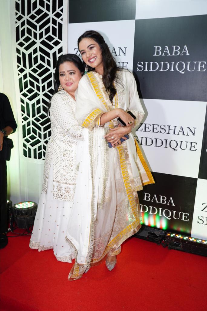 Bharti Singh and Jasmin Bhasin look beautiful in white at Baba Siddique's iftar bash.