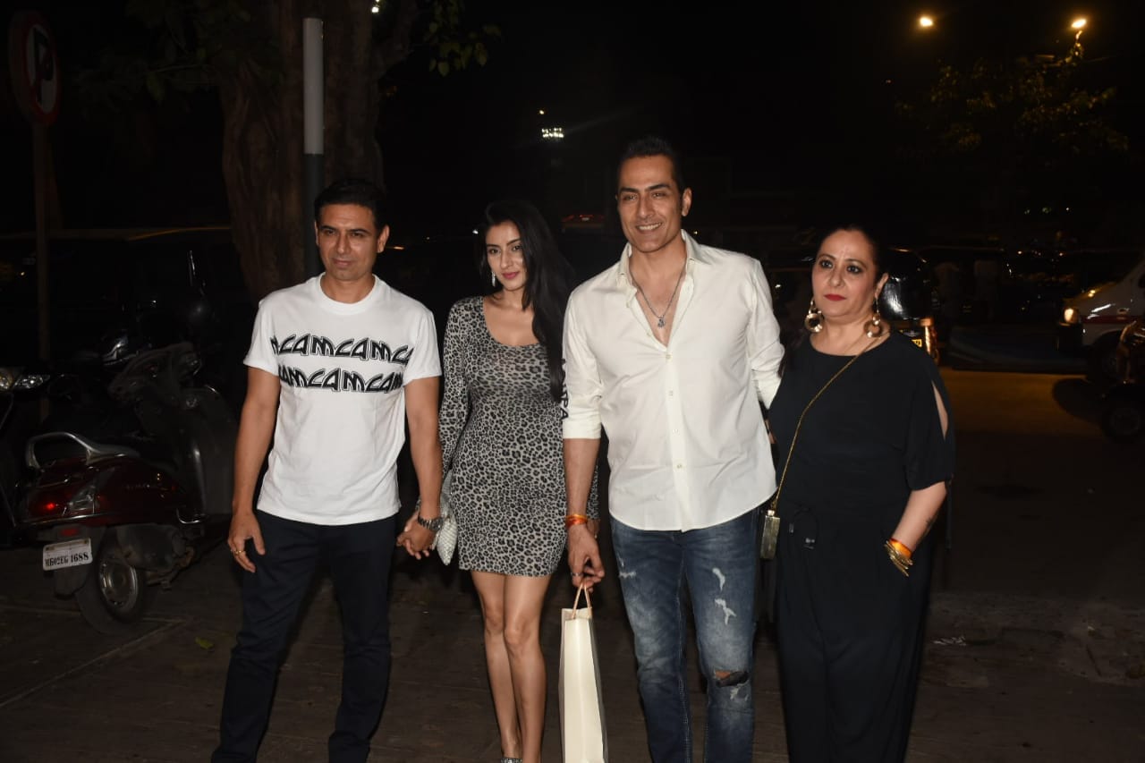Sudhanshu Pandey and his friends seen arriving for the birthday bash. 