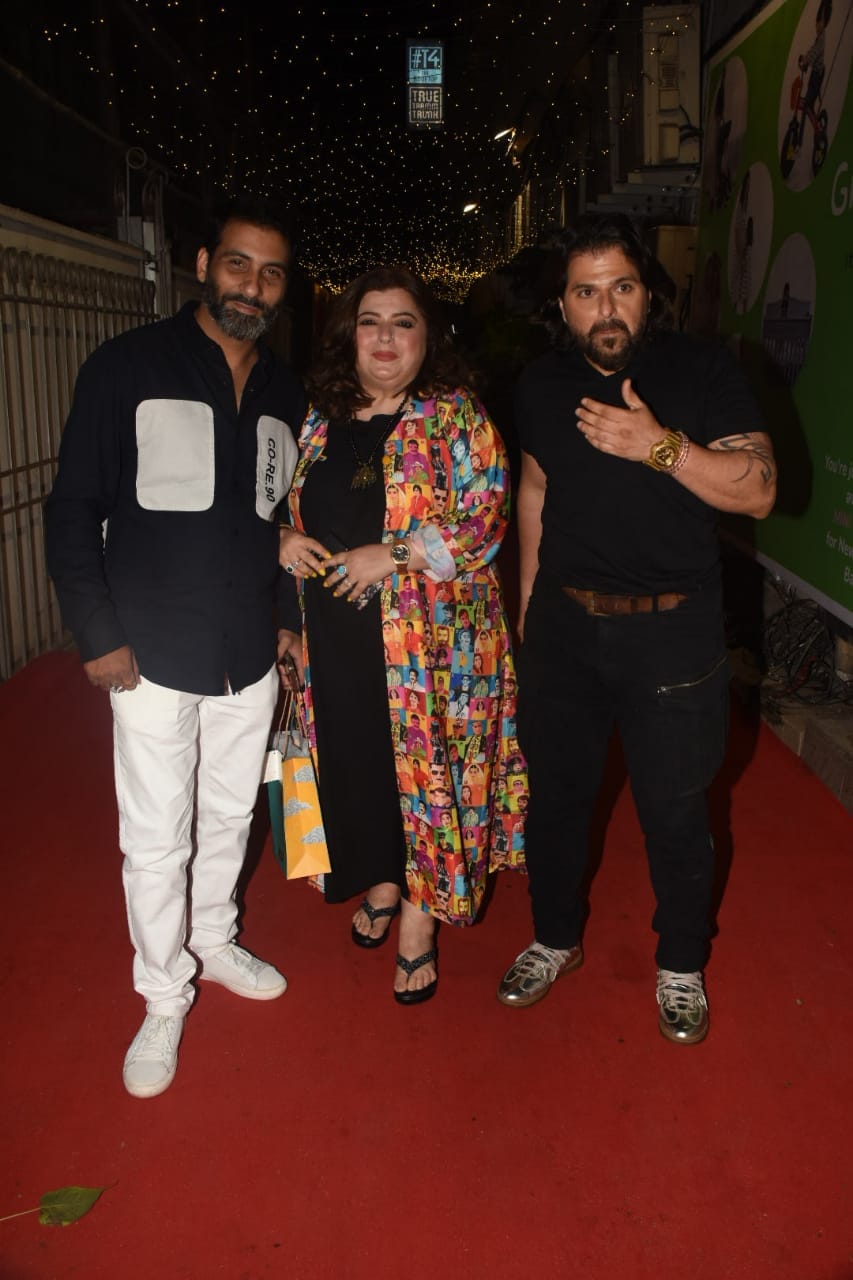 Delnaaz Irani and her fiance and brother Bakhtiyar Irani seen arriving for the birthday bash. 