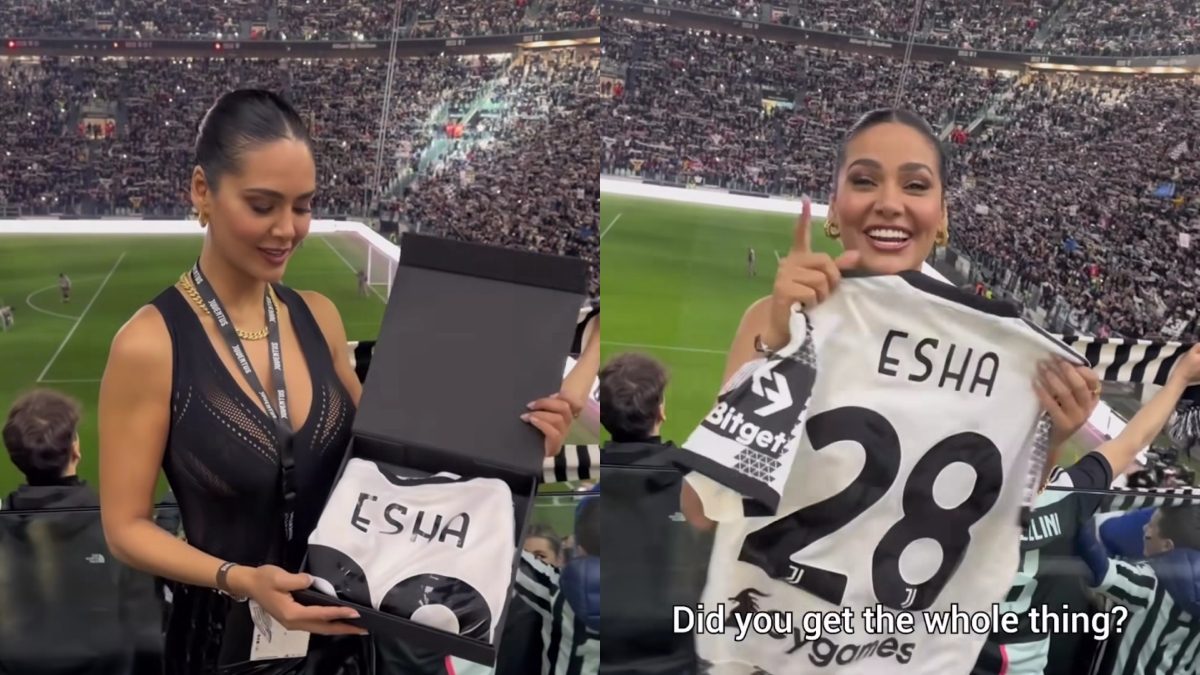 Esha Gupta tifa per la Juventus e sfoggia la maglia ufficiale della squadra, dai un’occhiata