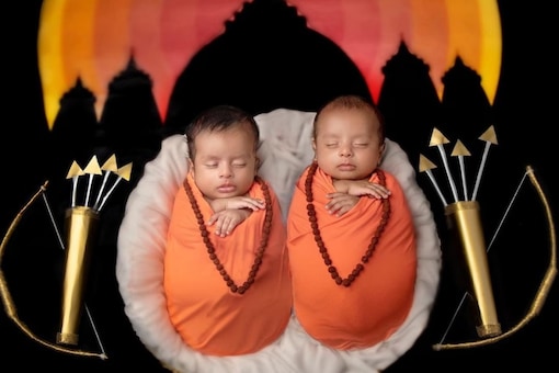 Amulya’s children Atharv and Aadhav were dressed as Lord Rama.